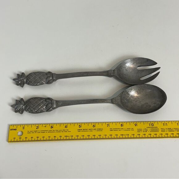 Pineapple Metal Serving Fork Spoon Set - Picture 5 of 5